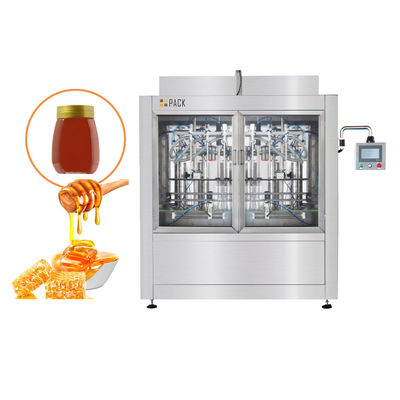 Máquina automática de enchimento de mel de pistão antigotejamento para garrafa de frasco de vidro