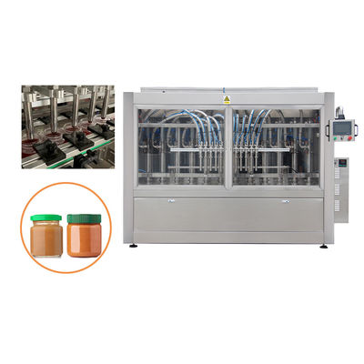 Máquina de enchimento de frasco de salsa de maçã de vidro linear com motor automático de servo com pistão com controle PLC