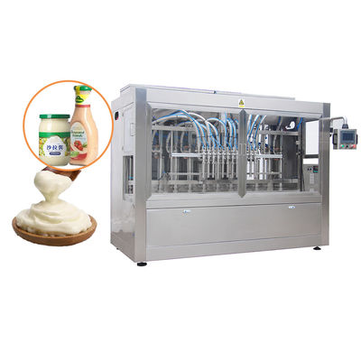Máquina automática de enchimento de hummus com aço inoxidável 304/316 Construção para produtos de alta viscosidade e precisão acionada por servomotor