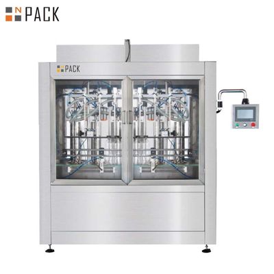 Máquina automática de enchimento de pistão volumétrico com sistema de enchimento em linha servo-conduzido com várias cabeças