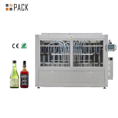 Máquina de enchimento de álcool totalmente automática com controlo PLC e enchimento multi-cabeça para engarrafamento de bebidas alcoólicas