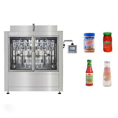 Máquina automática de enchimento de frascos de molho de maionese misturado com motor servo